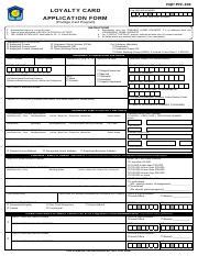 HQP LOYALTY CARD Pag APPLICATION FORM.